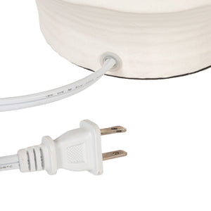 Rowena Interiors 19.75 Inch Handcrafted Stoneware Table Lamp with Linen Drum Shade for Coastal Farmhouse EC2298