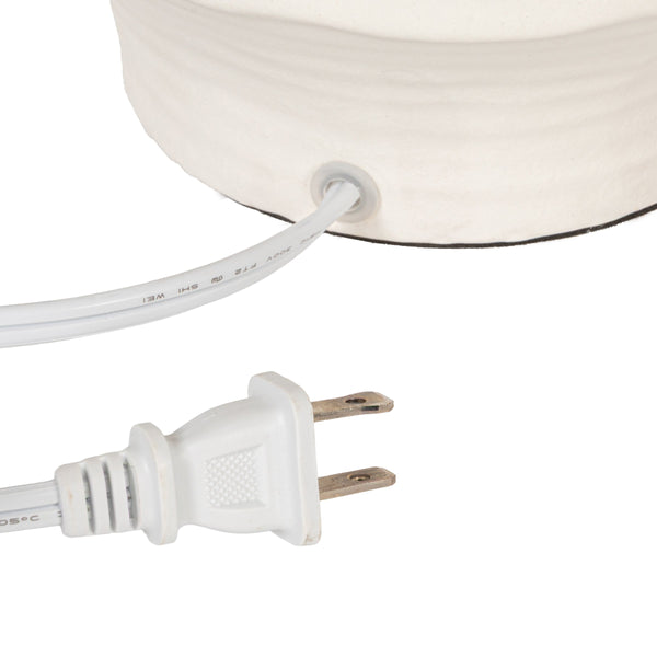 Rowena Interiors 19.75 Inch Handcrafted Stoneware Table Lamp with Linen Drum Shade for Coastal Farmhouse EC2298