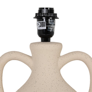 Rowena Interiors 19.5 Inch Handcrafted Stoneware Amphora Table Lamp with Linen Pleated Empire Shade EC2299