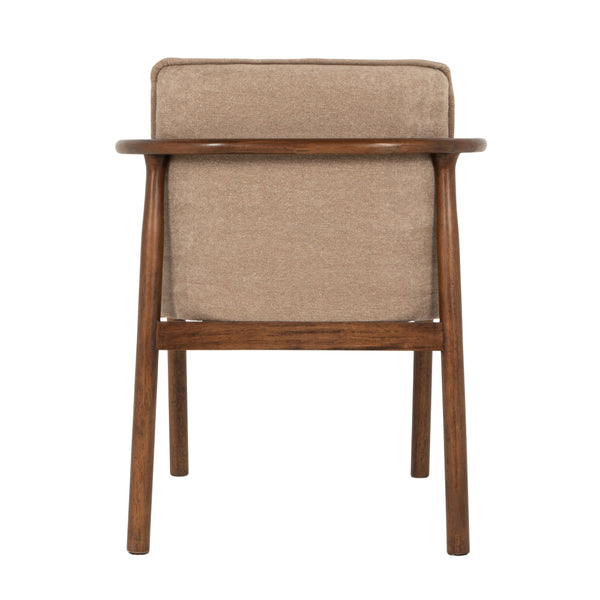 Rowena Interiors Rubberwood Sculptural Arm Dining Chair Plush Seat Mid-Century Scandinavian Style EC2301
