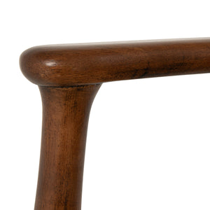 Rowena Interiors Rubberwood Sculptural Arm Dining Chair Plush Seat Mid-Century Scandinavian Style EC2301
