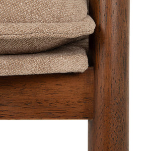 Rowena Interiors Rubberwood Sculptural Arm Dining Chair Plush Seat Mid-Century Scandinavian Style EC2301