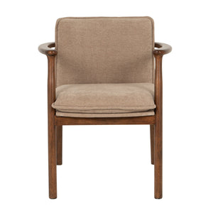 Rowena Interiors Rubberwood Sculptural Arm Dining Chair Plush Seat Mid-Century Scandinavian Style EC2301