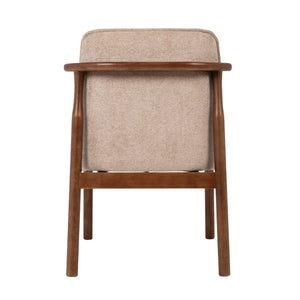 Rowena Interiors Rubberwood Solid Frame Dining Chairs Mid-Century Scandinavian Style Upholstered Set of 2 EC2302