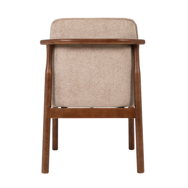 Rowena Interiors Rubberwood Solid Frame Dining Chairs Mid-Century Scandinavian Style Upholstered Set of 2 EC2302
