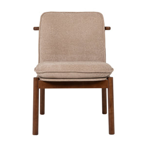 Rowena Interiors Rubberwood Solid Frame Dining Chairs Mid-Century Scandinavian Style Upholstered Set of 2 EC2302