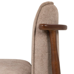 Rowena Interiors Rubberwood Solid Frame Dining Chairs Mid-Century Scandinavian Style Upholstered Set of 2 EC2302
