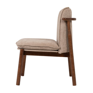 Rowena Interiors Rubberwood Solid Frame Dining Chairs Mid-Century Scandinavian Style Upholstered Set of 2 EC2302