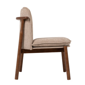 Rowena Interiors Rubberwood Solid Frame Dining Chairs Mid-Century Scandinavian Style Upholstered Set of 2 EC2302