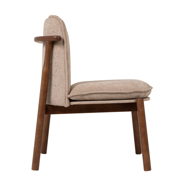 Rowena Interiors Rubberwood Solid Frame Dining Chairs Mid-Century Scandinavian Style Upholstered Set of 2 EC2302