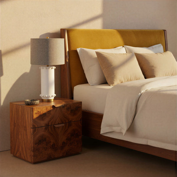Rowena Interiors 27 Inch Ivory Stoneware Hobnail Table Lamp with Gray Linen Shade for Ambient Rooms EC2304