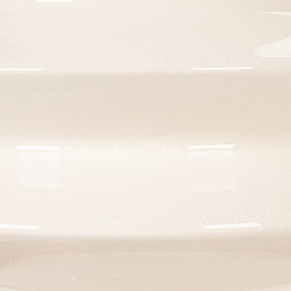 Rowena Interiors 31.5 Inch Handcrafted Stoneware Table Lamp with Ribbed Base and Natural Linen Shade EC2305