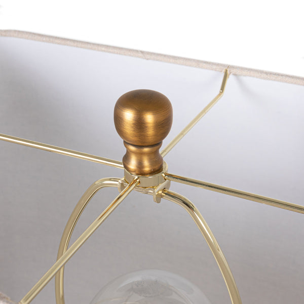 Rowena Interiors 26.5 Inch Tortoiseshell Art Glass Table Lamp with Natural Linen Shade for Living Rooms EC2308