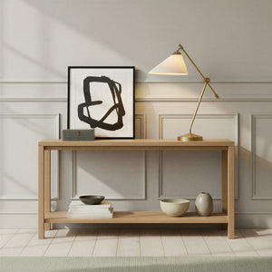Rowena Interiors 29.5 Inch Articulating Iron Task Lamp Matte Gold Finish with Warm Linen Cone Shade EC2310