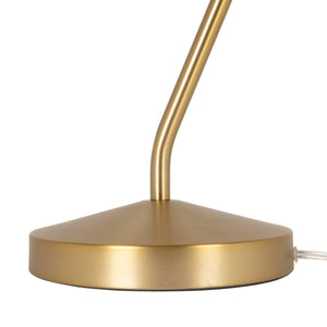 Rowena Interiors 29.5 Inch Articulating Iron Task Lamp Matte Gold Finish with Warm Linen Cone Shade EC2310
