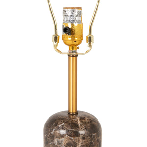 Rowena Interiors 21.5 Inch Solid Marble Column Table Lamp with Gold Hardware and Cream Linen Shade EC2311