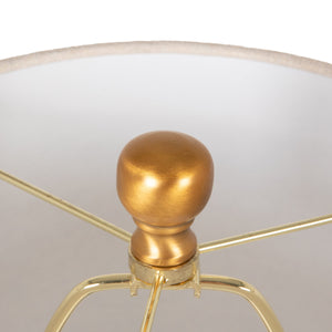 Rowena Interiors 21.5 Inch Solid Marble Column Table Lamp with Gold Hardware and Cream Linen Shade EC2311