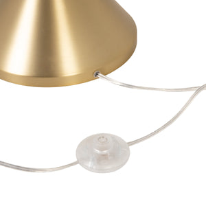 Rowena Interiors 69.5 Inch Articulating Iron Floor Lamp Brushed Gold Arm with Linen Shade for Modern Interiors EC2312MC