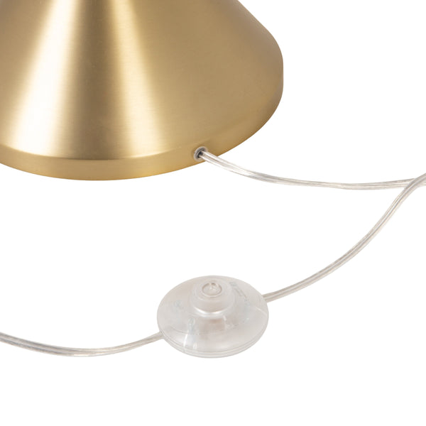 Rowena Interiors 69.5 Inch Articulating Iron Floor Lamp Brushed Gold Arm with Linen Shade for Modern Interiors EC2312MC