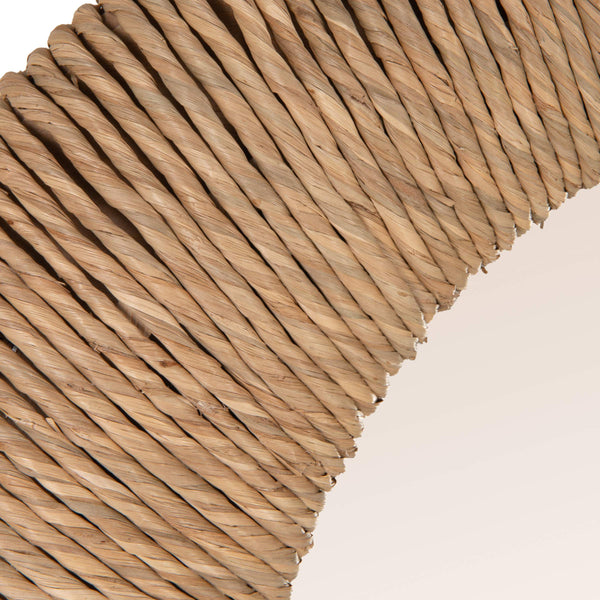 Rowena Interiors Organic Wavy Full Length Wall Mirror with Handcrafted Natural Fiber Woven Frame EC2331