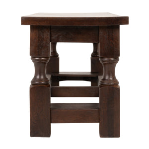 Rowena Interiors Mango Wood Entryway Bench Solid Handcrafted Farmhouse Seat with Turned Legs EC2335