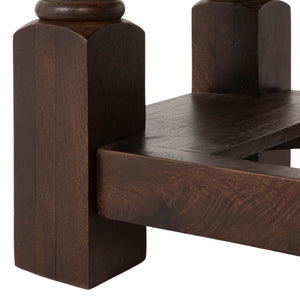 Rowena Interiors Mango Wood Entryway Bench Solid Handcrafted Farmhouse Seat with Turned Legs EC2335