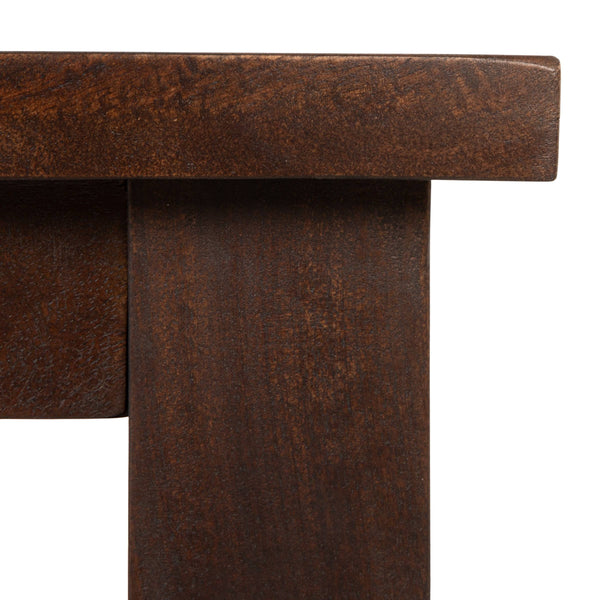 Rowena Interiors Mango Wood Entryway Bench Solid Handcrafted Farmhouse Seat with Turned Legs EC2335