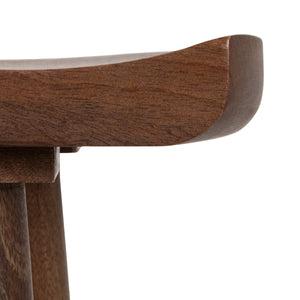 Rowena Interiors Mango Wood Solid Sculpted Saddle Seat Backless Stool for Kitchen Islands EC2347