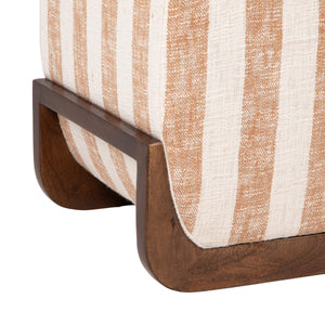 Rowena Interiors Striped Handcrafted Mango Wood Storage Bench Artisan Seat for Bedroom or Entryway EC2348