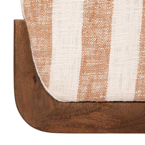 Rowena Interiors Striped Handcrafted Mango Wood Storage Bench Artisan Seat for Bedroom or Entryway EC2348