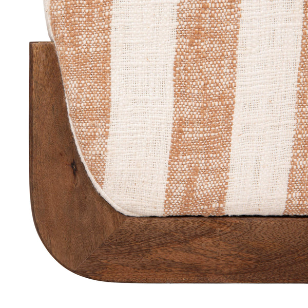 Rowena Interiors Striped Handcrafted Mango Wood Storage Bench Artisan Seat for Bedroom or Entryway EC2348