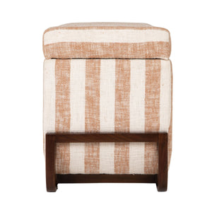 Rowena Interiors Striped Handcrafted Mango Wood Storage Bench Artisan Seat for Bedroom or Entryway EC2348