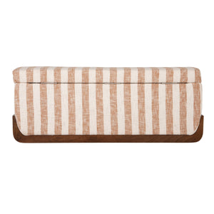 Rowena Interiors Striped Handcrafted Mango Wood Storage Bench Artisan Seat for Bedroom or Entryway EC2348