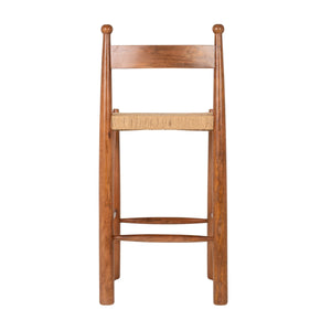 Rowena Interiors Mango Wood Artisan Bar Stool with Handwoven Rope Seat for Farmhouse Kitchens EC2352