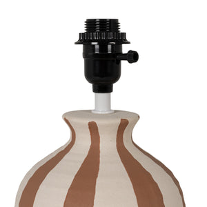 Rowena Interiors 20 Inch Hand Thrown Stoneware Table Lamp with Wide Pleated Linen Shade Artisan Craft EC2356