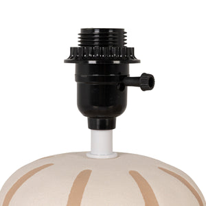 Rowena Interiors 11 Inch Stoneware Bedside Lamp Artisan Glazed Ceramic Base Pleated Beige Shade EC2358