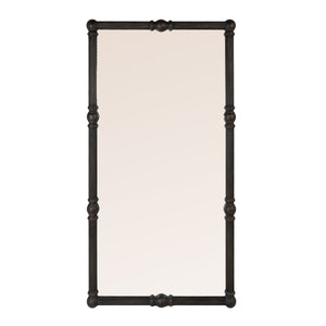 Rowena Interiors Rectangular Black Wood Mirror with Fluted Spindle Frame for Entryways and Bedrooms EC2360