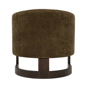 Rowena Interiors Beech Wood Barrel Back Velvet Accent Chair Mid Century Modern Reading Nook Seat EC2364