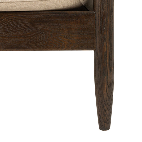 Rowena Interiors Ash Beech Frame Woven Cane Armchair with Padded Seat for Bohemian Living Spaces EC2367