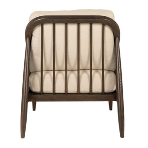 Rowena Interiors Ash Beech Frame Woven Cane Armchair with Padded Seat for Bohemian Living Spaces EC2367