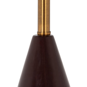 Rowena Interiors 14 Inch Handcrafted Stoneware Table Lamp with Artisan Dome Shade and Iron Accents EC2368