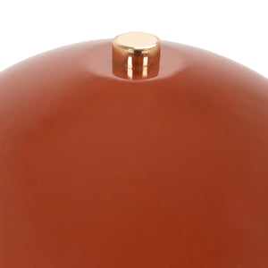 Rowena Interiors 12 Inch Hand Thrown Terracotta Table Lamp with Rust Ceramic Dome and Gold Iron Accents EC2369