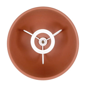 Rowena Interiors 12 Inch Hand Thrown Terracotta Table Lamp with Rust Ceramic Dome and Gold Iron Accents EC2369