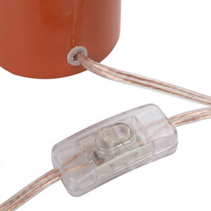 Rowena Interiors 12 Inch Hand Thrown Terracotta Table Lamp with Rust Ceramic Dome and Gold Iron Accents EC2369
