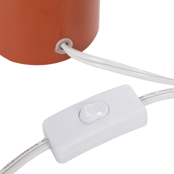 Rowena Interiors 12 Inch Hand Thrown Terracotta Table Lamp with Rust Ceramic Dome and Gold Iron Accents EC2369
