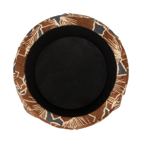 Rowena Interiors Round Floral Print Storage Ottoman Pleated Skirted Base for Bohemian Living Rooms EC2373