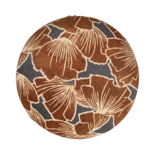 Rowena Interiors Round Floral Print Storage Ottoman Pleated Skirted Base for Bohemian Living Rooms EC2373