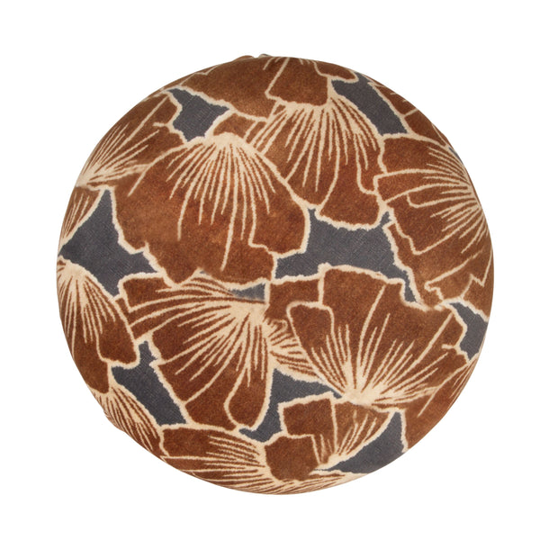 Rowena Interiors Round Floral Print Storage Ottoman Pleated Skirted Base for Bohemian Living Rooms EC2373