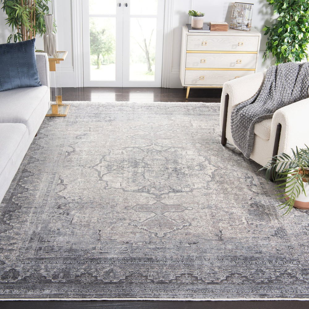 Safavieh Eclipse Runner Rug - Elegant Grey And Cream Design For Timeless Style And Cozy Living Spaces Grey ,Cream 80% Viscose,20% Acrylic Ecl124f-9