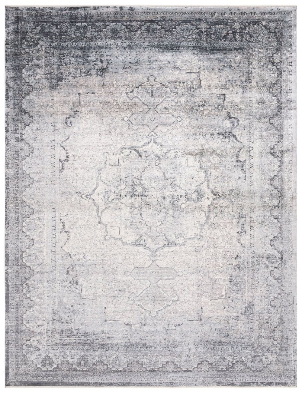 Safavieh Eclipse Runner Rug - Elegant Grey And Cream Design For Timeless Style And Cozy Living Spaces Grey ,Cream 80% Viscose,20% Acrylic Ecl124f-9